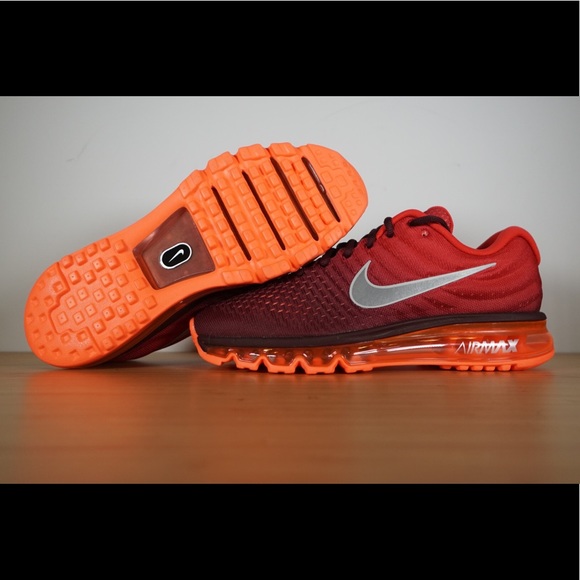 Nike Air Max 2017 Maroon Red Running Shoes - Picture 4 of 8